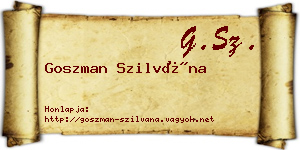 Goszman Szilvána névjegykártya