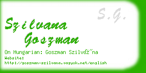 szilvana goszman business card